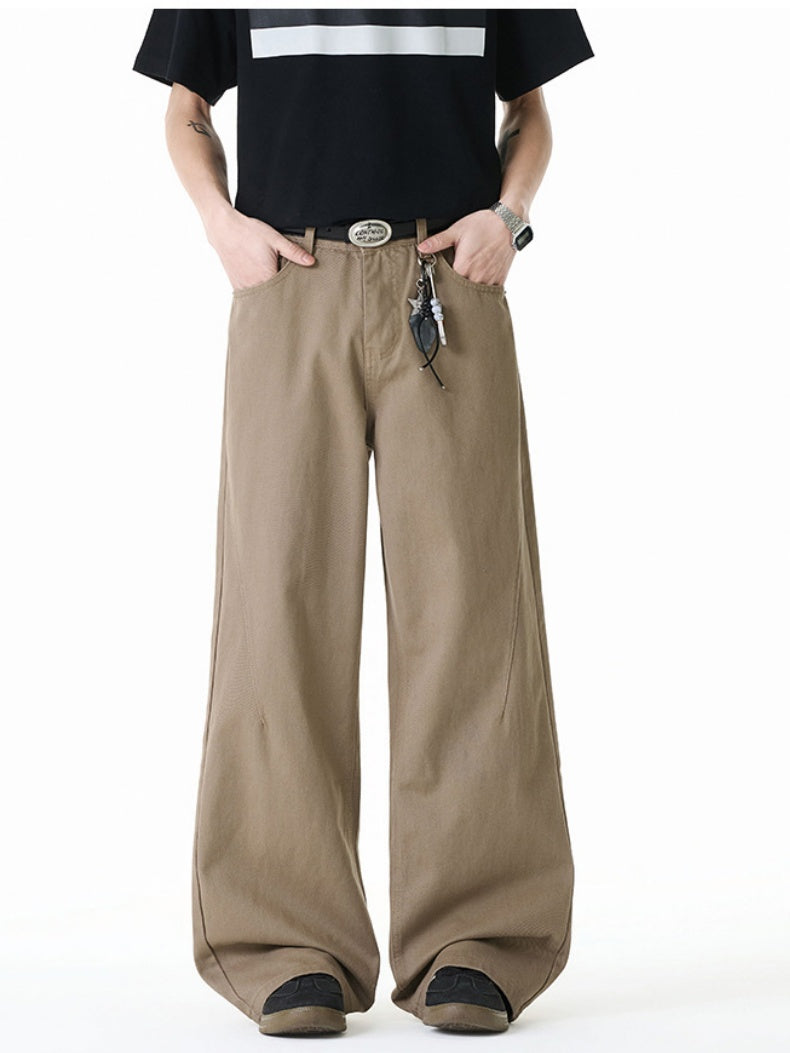Versatile Straight-fit Wide-leg Pants