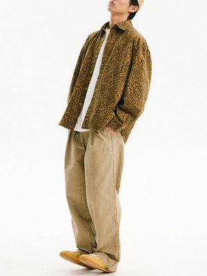 Vintage Leopard-Camo Long-Sleeve Shirt
