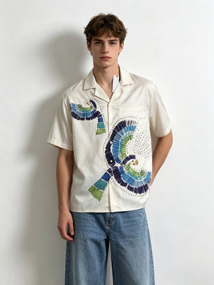 Jacquard Dark Pattern Cuban Territory Vintage Shirts