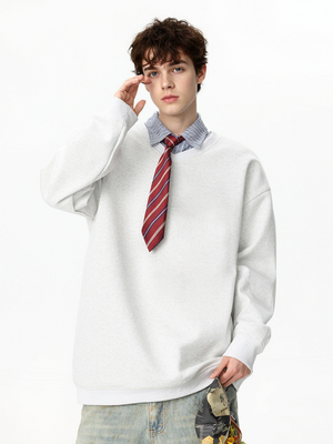 Fake Two Pieces Plaid Tie Contrasting Colors Splicing Polo