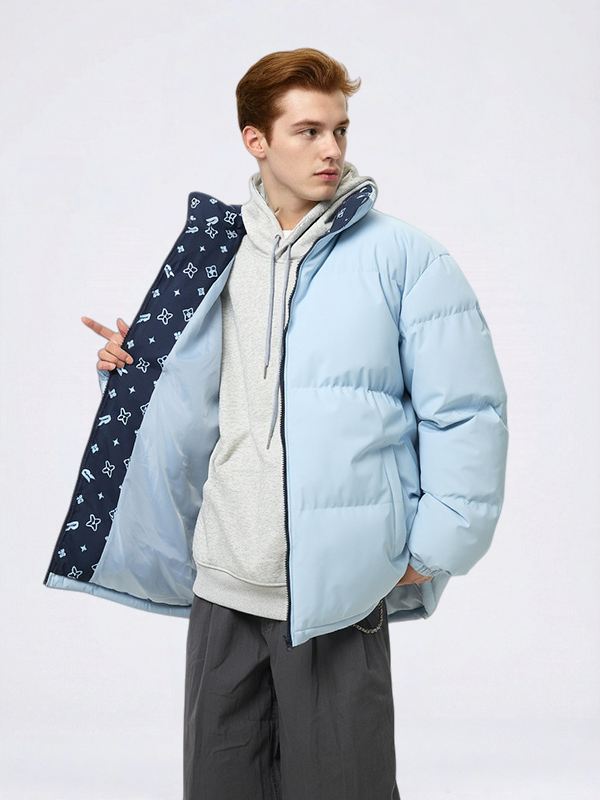 Color Interpolation Stand Collar Thickening Keep Warm Winter Coats