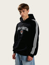 Jersey Style Distressed Letter Print Pole Bar Hoodies