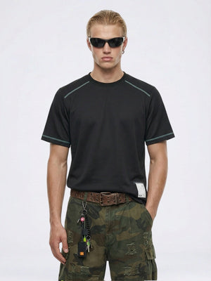 【EXPÉDITION NORMALE】T-shirt de sport à manches courtes, coupe ample et color-block