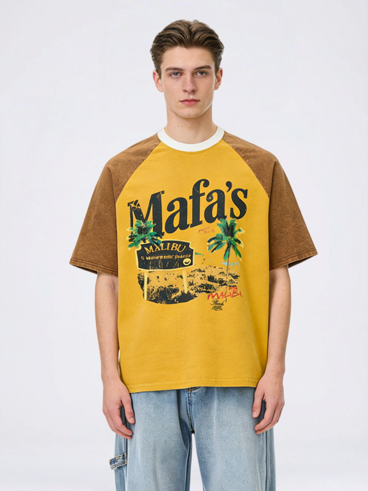Coconut Trees Beach Distressed T-shirts