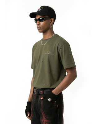 Hole Reflective Sports Breathable Loose-fit T-shirts