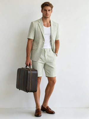 Light Business Leisure Plaid Suit Set 2-piece Sets
