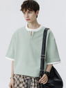 Layered-look Color-blocked Loose-fit T-shirts
