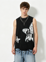 Letter Printed Loose-fit Ins Tank Tops