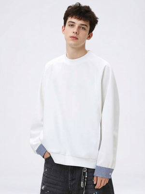 Pocket Color-blocked Loose-fit Sweatshirts&Hoodies