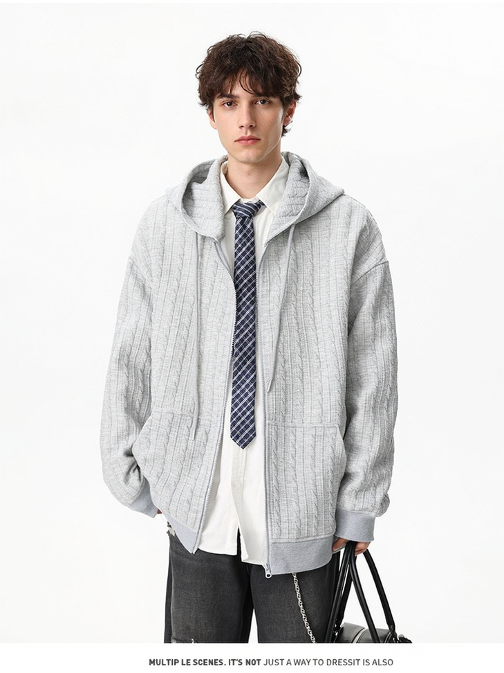 Liber Autumn Neutral wear Jacquard Solid Color Sweatshirts&Hoodies