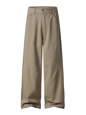 Versatile Straight-fit Wide-leg Pants