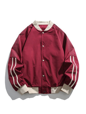 Color Matching Stripes Pilot Jackets