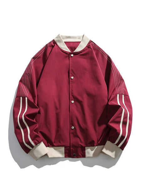 Color Matching Stripes Pilot Jackets