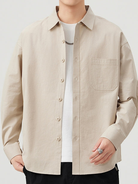 Retro Simplicity Loose-fit Shirts
