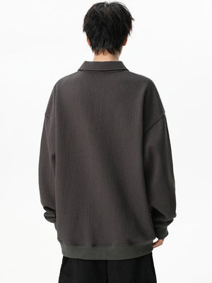 Jacquard All-match Loose Lapel Polo