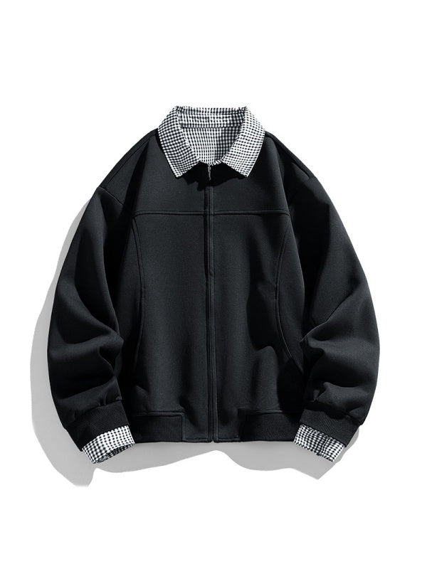 Veste à carreaux à effet superposé et coupe nette