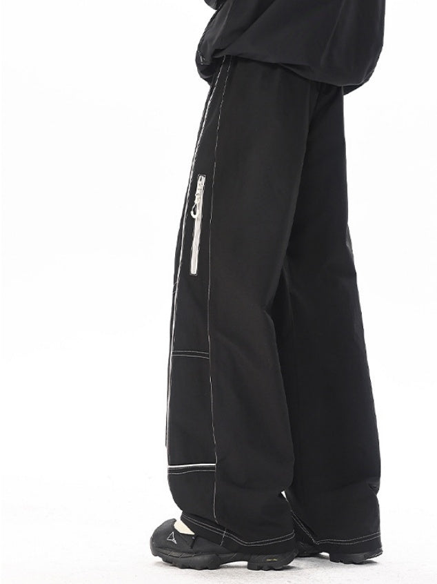 Pantalon cargo coupe droite à blocs de couleurs pour l'extérieur