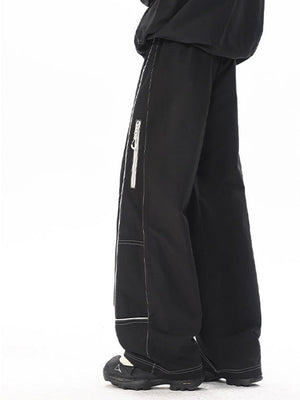 Pantalon cargo coupe droite à blocs de couleurs pour l'extérieur