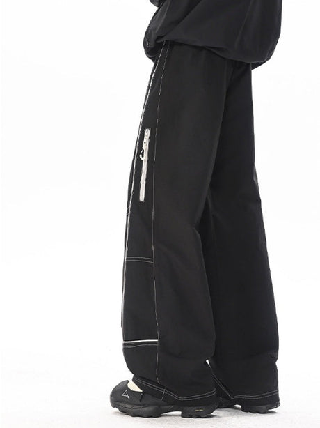 Outdoor Color-blocked Straight-fit Cargo Trousers