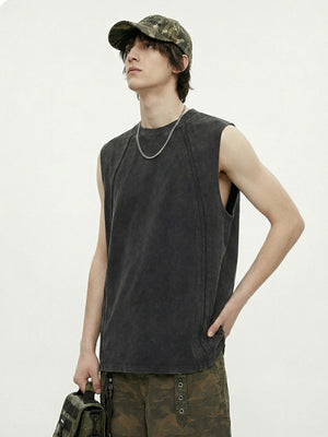 Retro Sports Patchwork Batik Tank Tops