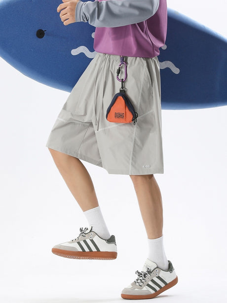 Water-repellent Reflective Color-blocked Lightweight Breathable Five Points Shorts