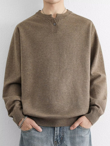 Henley-Neck Sweater