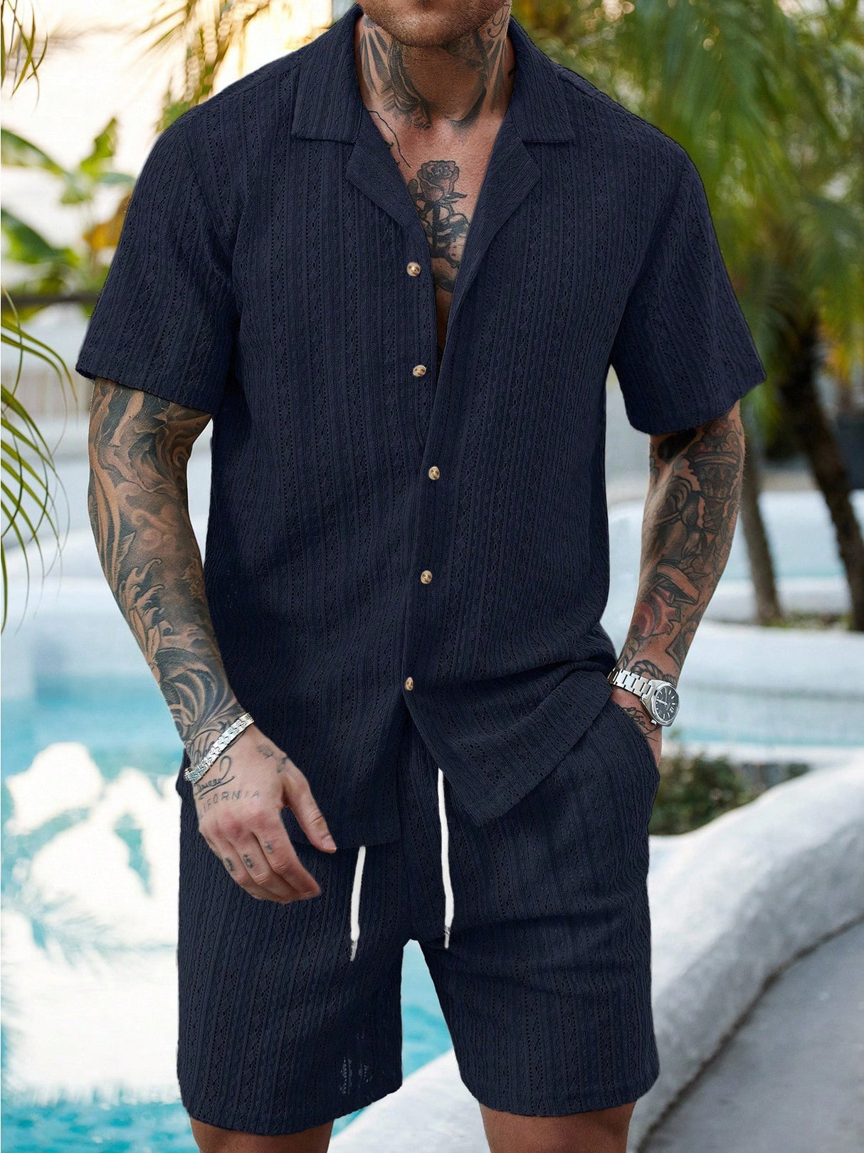 Hollow Out Breathable 2-piece Sets Set