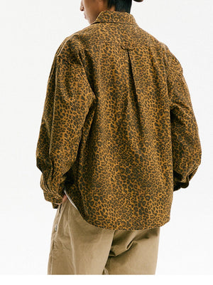 Vintage Leopard-Camo Long-Sleeve Shirt