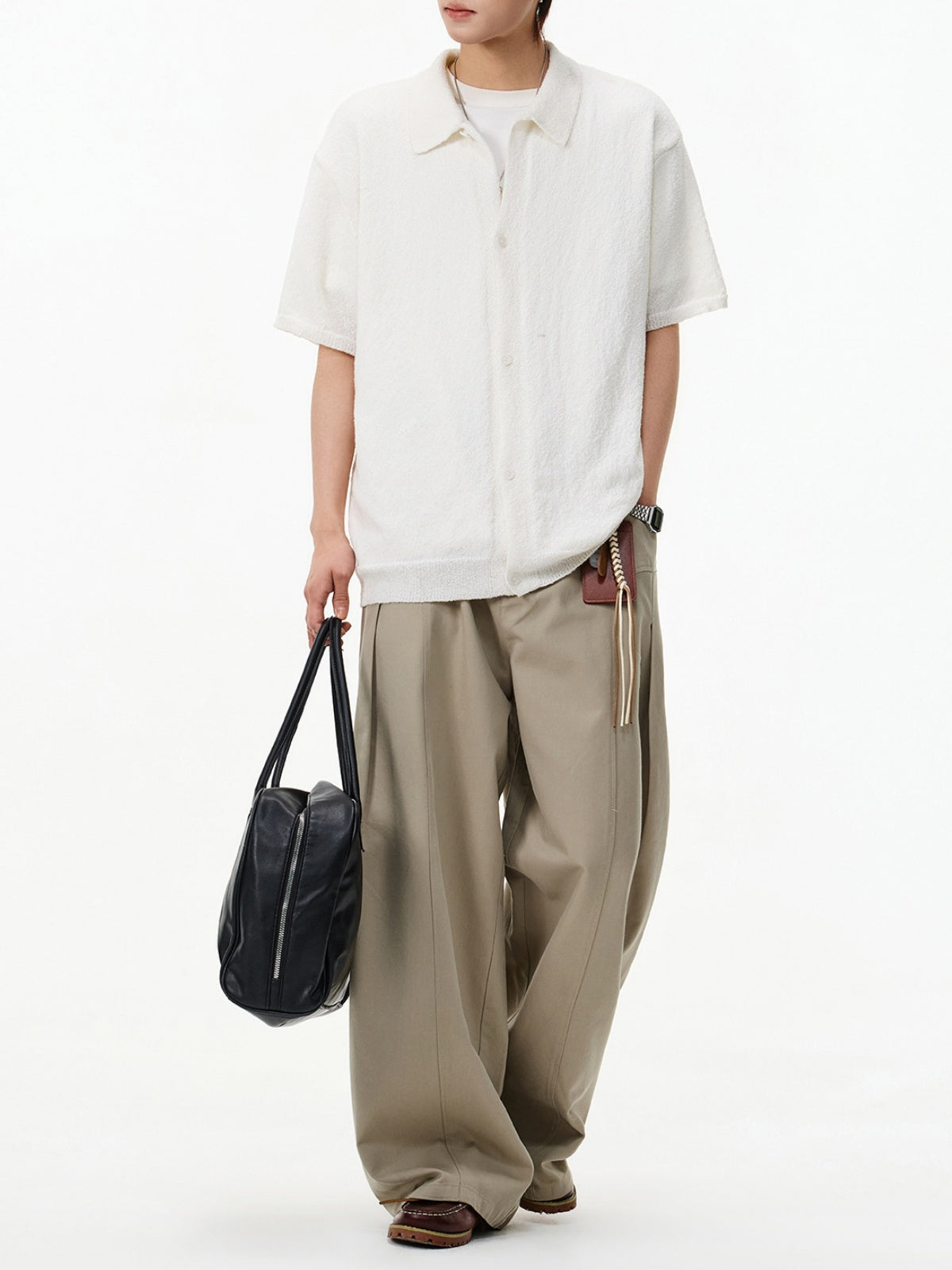 Texture Solid Color Simple Shirts
