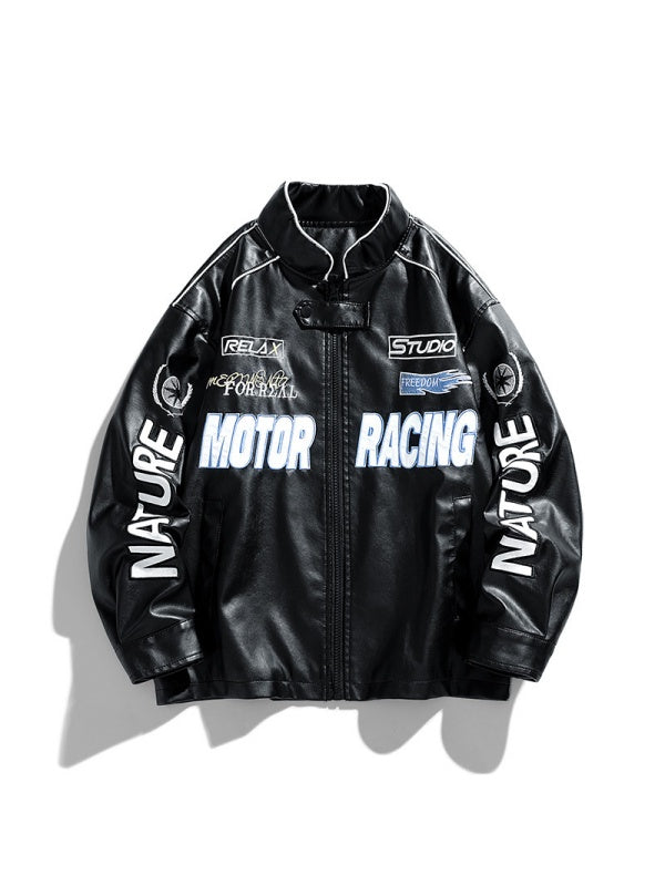 Veste coupe-vent aviateur en similicuir