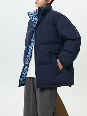 Leopard Stand Collar Thickening Winter Coats