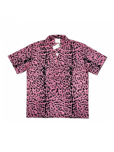 Blue Leopard Print Cuban Territory Shirts