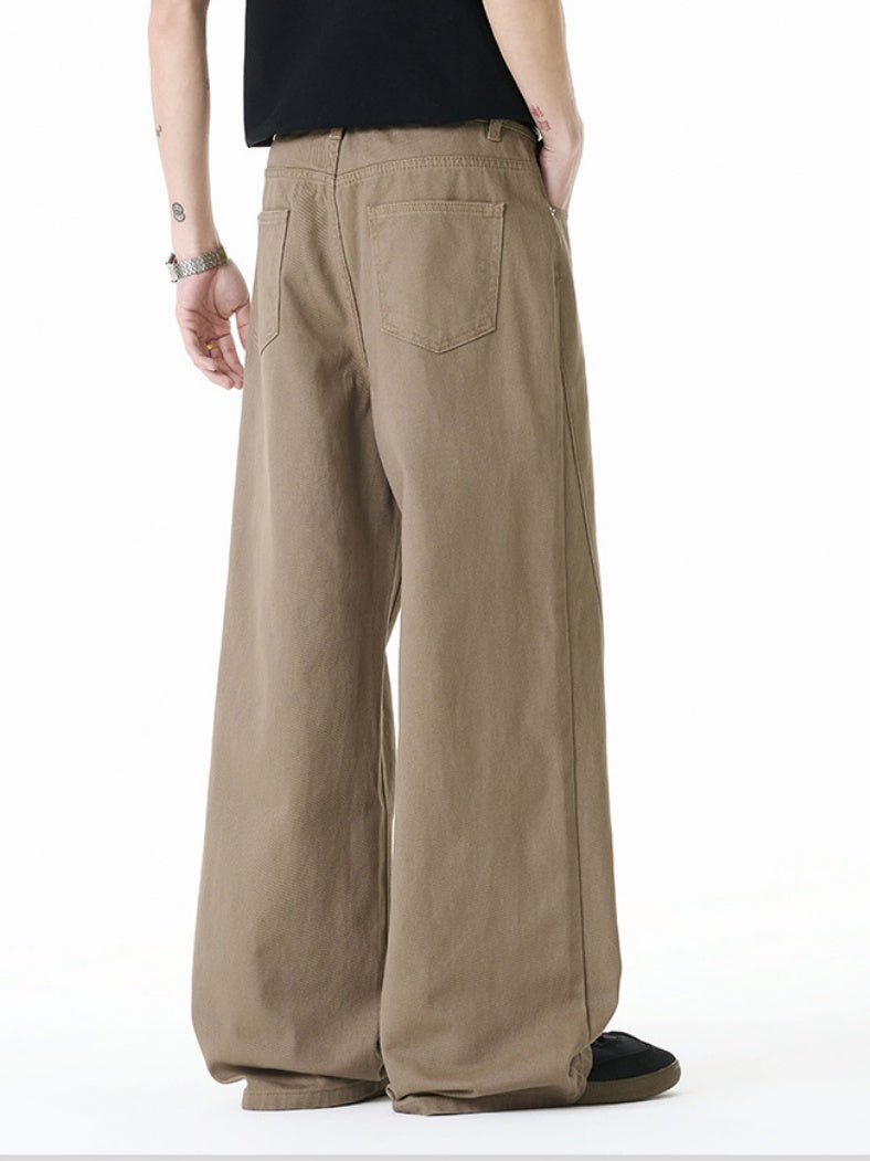 Versatile Straight-fit Wide-leg Pants