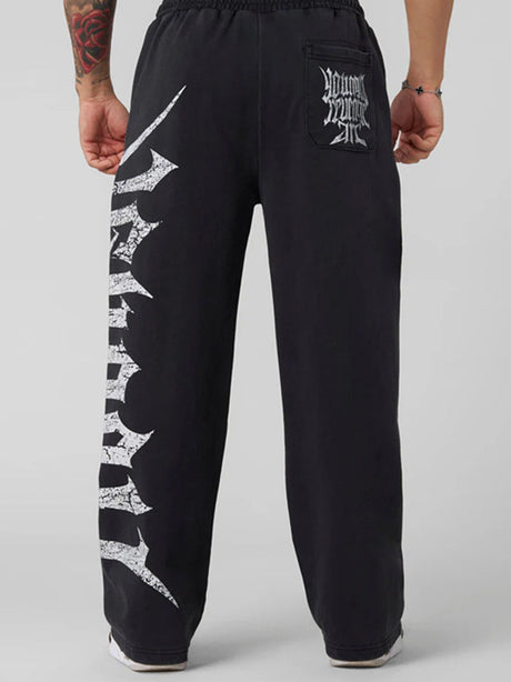 Bodybuilding Jogging Printed Wide-leg Pants