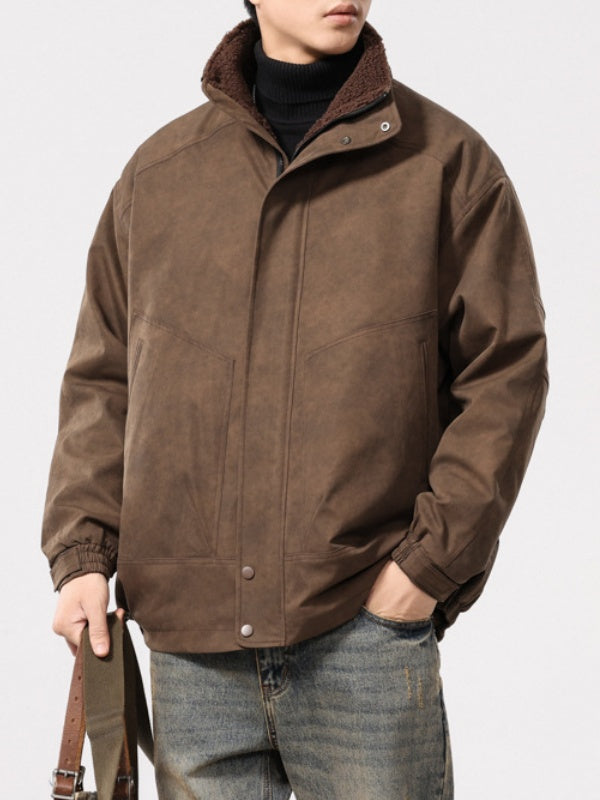 Maillard Tie-dye Imitation Lambskin Work Jacket