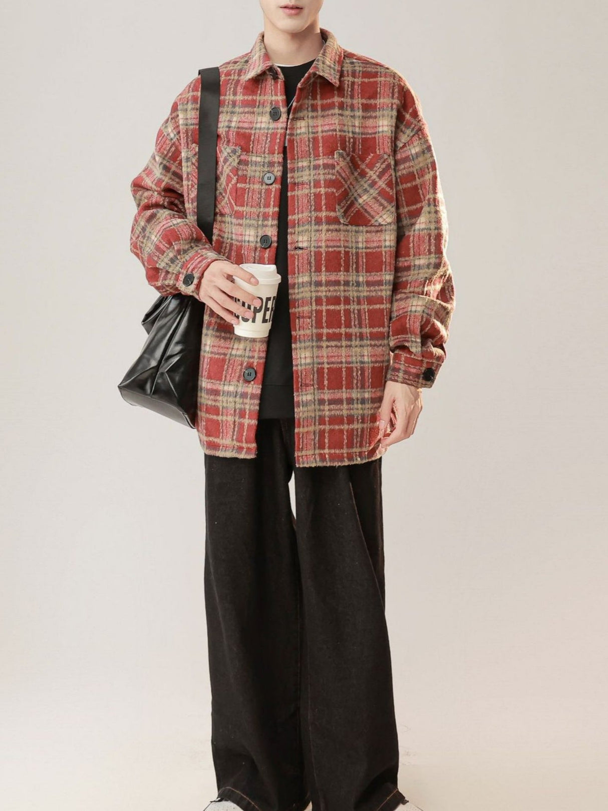 Plaid Loose-fit Shirts