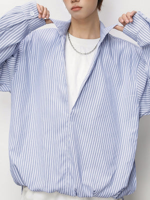 Deep V Layered-look Boxy Shirts