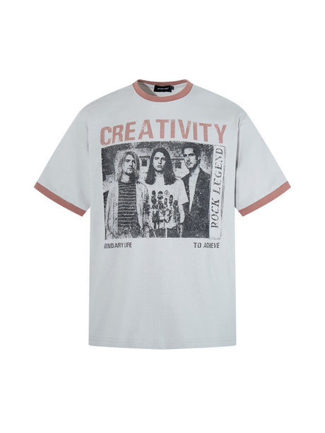 Retro Figure Printed Loose-fit T-shirts
