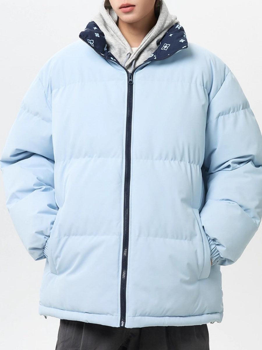 Color Interpolation Stand Collar Thickening Keep Warm Winter Coats