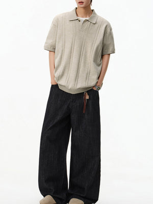 【EXPÉDITION NORMALE】Polo ample à motif bâtonnets de pâte torsadés