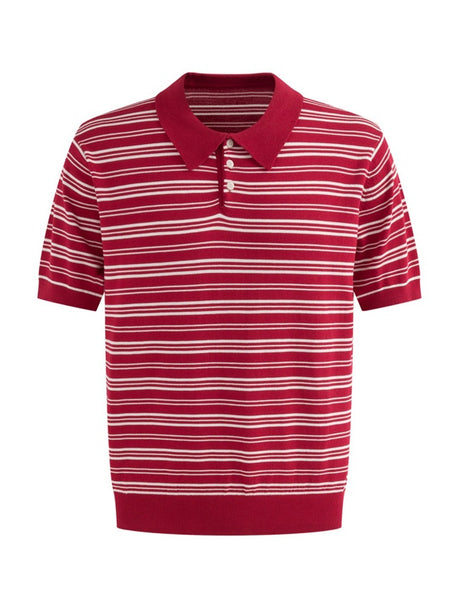 Retro Color-blocked Stripes Loose-fit POLO Shirt