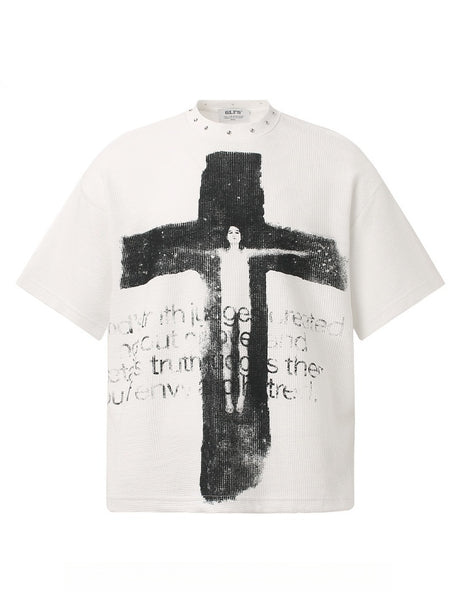 Columbia Cross Portrait Letter Printed T-shirt
