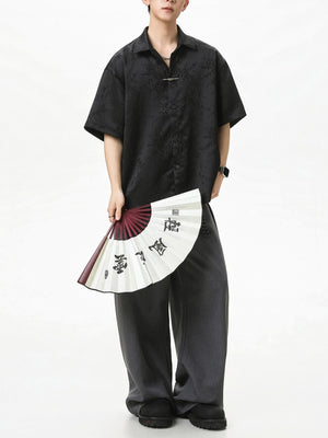 New Chinese Style Breathable Plum Bossom Loose-fit Shirts