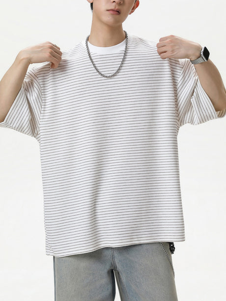 Simplicity Black And White Stripes T-shirts