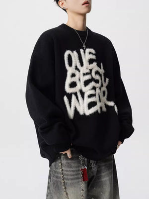 Pull oversize à imprimé lettres