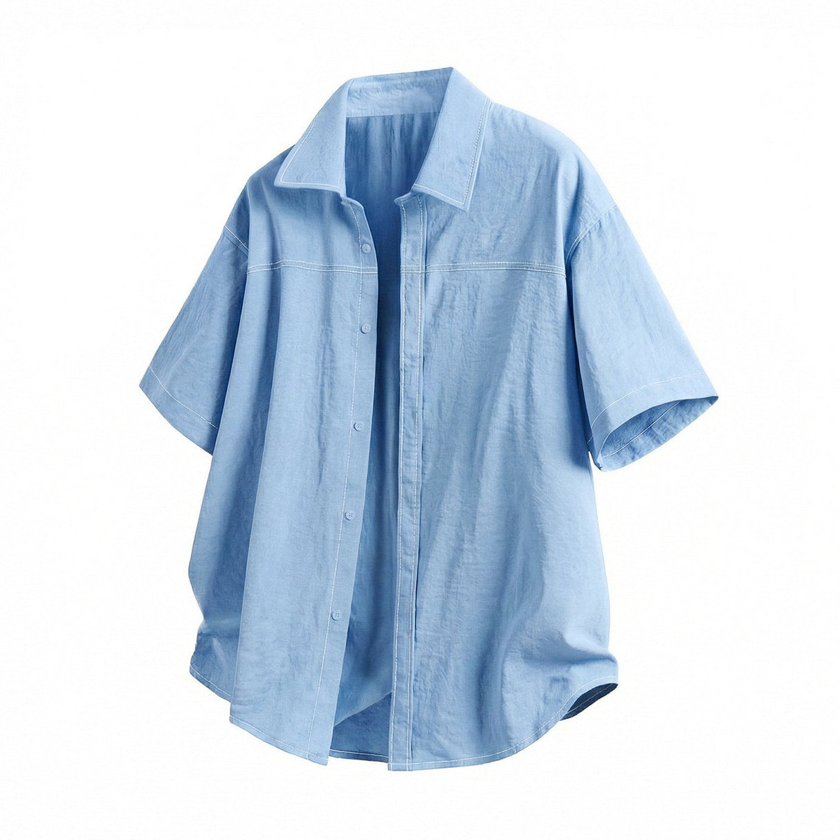 Color-blocked Faux Denim Shirts