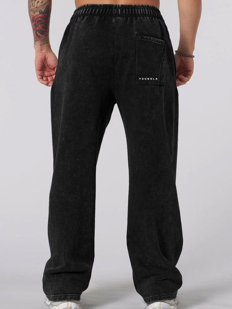 Printed Fitness Loose Straight Pants