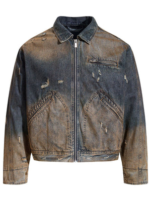 Dirty Washing Old Gradient Mud Dyeing Denim Jacket