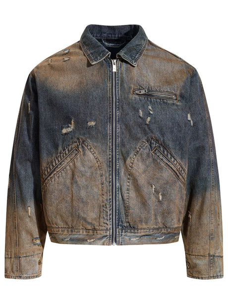 Dirty Washing Old Gradient Mud Dyeing Denim Jacket