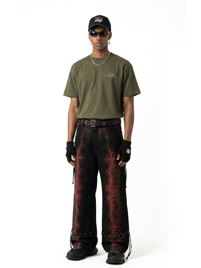 Hole Reflective Sports Breathable Loose-fit T-shirts